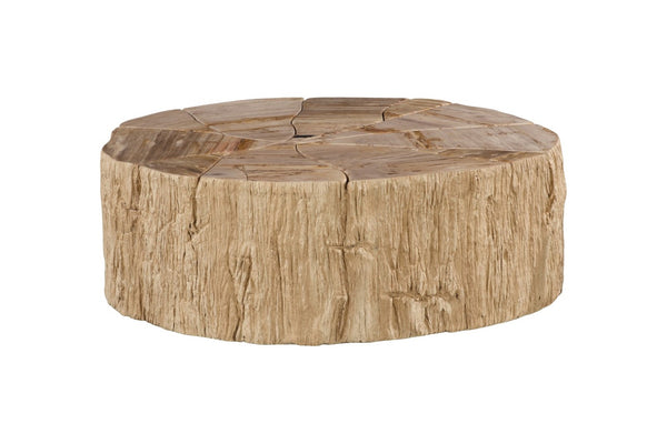 Phillips Collection Converge Petrified Coffee Table - Unique Cream Stone Design for Modern Living Room Elegance ID119992
