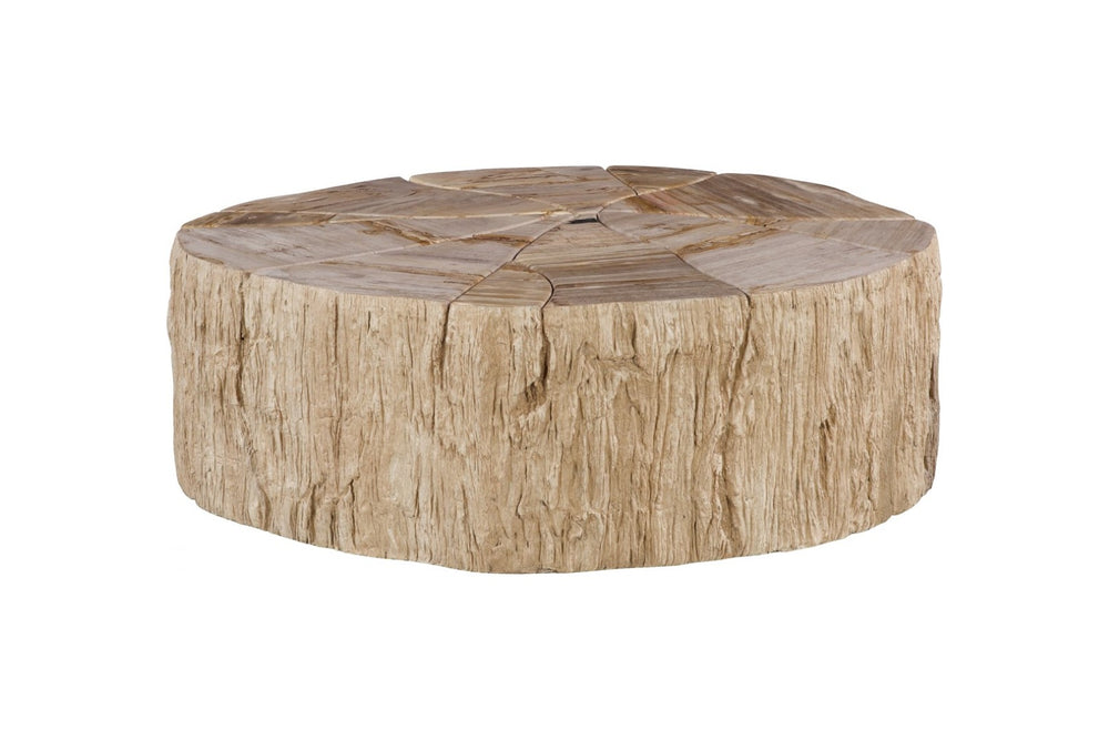 Phillips Collection Converge Petrified Coffee Table - Unique Cream Stone Design for Modern Living Room Elegance ID119992