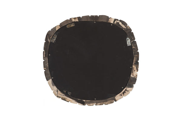 Phillips Collection Stacked Pebble Petrified Mirror - Unique Fossilized Wood Frame for Modern and Rustic Decor Spaces ID119998