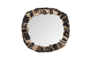 Phillips Collection Stacked Pebble Petrified Mirror - Unique Fossilized Wood Frame for Modern and Rustic Decor Spaces ID119998