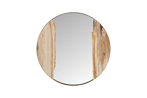 Phillips Collection Petrified River Mirror with Circular Design – Unique Organic Wall Decor for Modern Interiors Brass Frame, Large ID119999