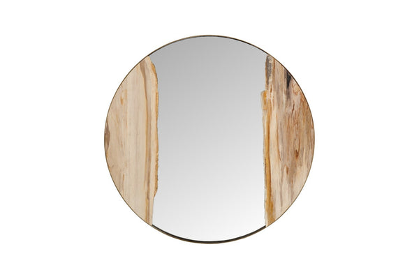 Phillips Collection Petrified River Mirror with Circular Design – Unique Organic Wall Decor for Modern Interiors Brass Frame, Large ID119999