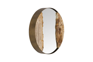 Phillips Collection Petrified River Mirror with Circular Design – Unique Organic Wall Decor for Modern Interiors Brass Frame, Small ID120000