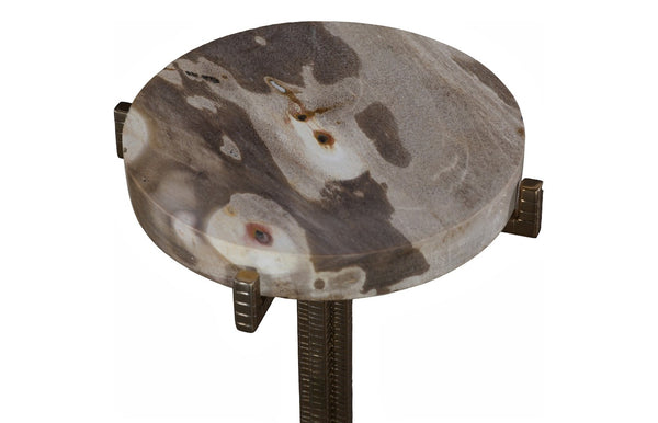 Phillips Collection Erva Side Table - Modern Minimalist Design with Brass Stem & Natural Stone for Any Living Space ID120001