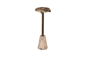 Phillips Collection Erva Side Table - Modern Minimalist Design with Brass Stem & Natural Stone for Any Living Space ID120001