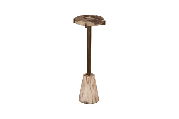 Phillips Collection Erva Side Table - Modern Minimalist Design with Brass Stem & Natural Stone for Any Living Space ID120001
