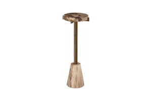 Phillips Collection Erva Side Table - Modern Minimalist Design with Brass Stem & Natural Stone for Any Living Space ID120001