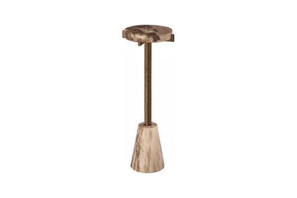 Phillips Collection Erva Side Table - Modern Minimalist Design with Brass Stem & Natural Stone for Any Living Space ID120001