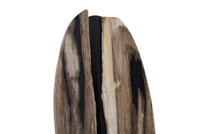Phillips Collection Petrified Fracture Table Top Sculpture – Unique Natural Wood Art with Modern Metal Base for Home Decor ID120002