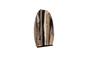 Phillips Collection Petrified Fracture Table Top Sculpture – Unique Natural Wood Art with Modern Metal Base for Home Decor ID120002