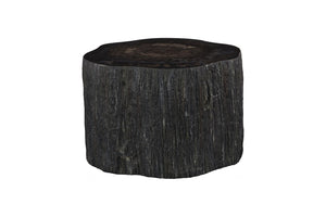 Phillips Collection Chaka Sculptural Coffee Table with Petrified Wood Top and Resin Bark Sides for Elegant Living Spaces Rough, Black, Tall ID120004