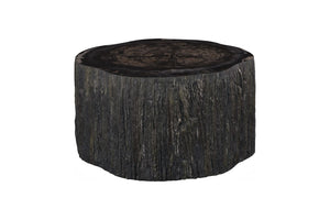 Phillips Collection Chaka Sculptural Coffee Table with Petrified Wood Top and Resin Bark Sides for Elegant Living Spaces Rough, Black, Short ID120005