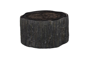 Phillips Collection Chaka Sculptural Coffee Table with Petrified Wood Top and Resin Bark Sides for Elegant Living Spaces Rough, Black, Short ID120005