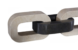 Phillips Collection Marble Triple Link Chain Accent - Hand-Carved Decorative Sculpture for Stylish Home Décor Display ID120008