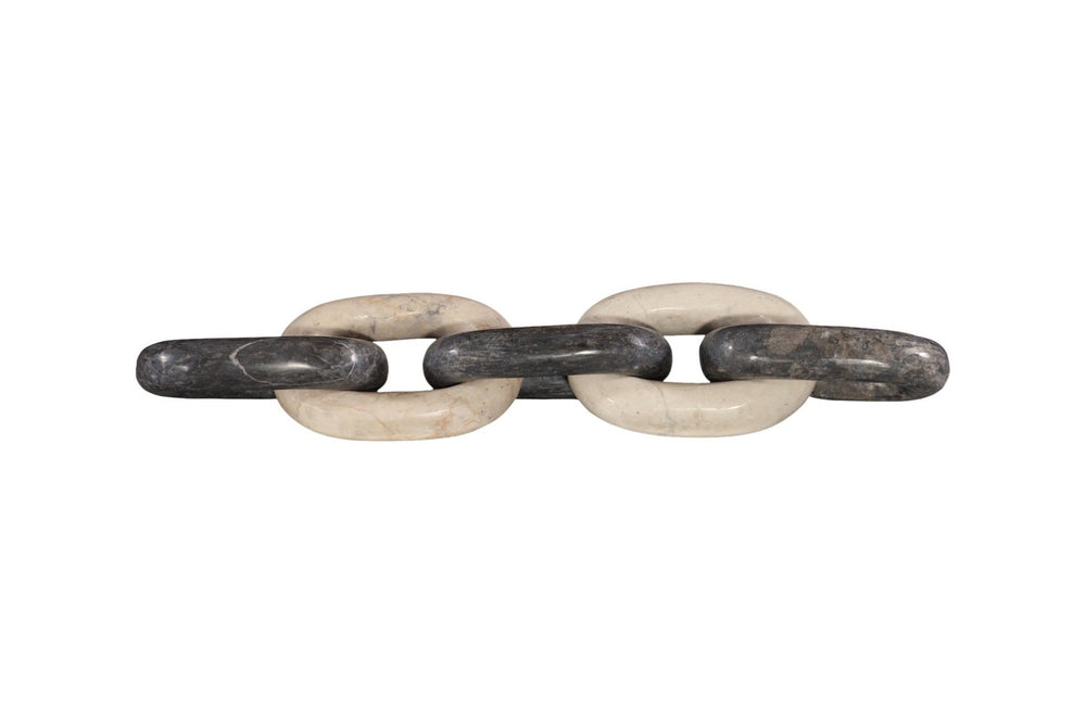 Phillips Collection Marble Quad Link Chain - Hand-Carved Mixed Stone Decor for Elegant Tabletops & Sculptural Displays ID120009