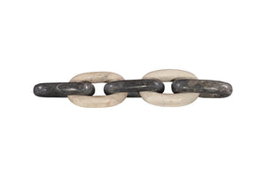 Phillips Collection Marble Quad Link Chain - Hand-Carved Mixed Stone Decor for Elegant Tabletops & Sculptural Displays ID120009
