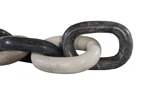 Phillips Collection Marble Quad Link Chain - Hand-Carved Mixed Stone Decor for Elegant Tabletops & Sculptural Displays ID120009