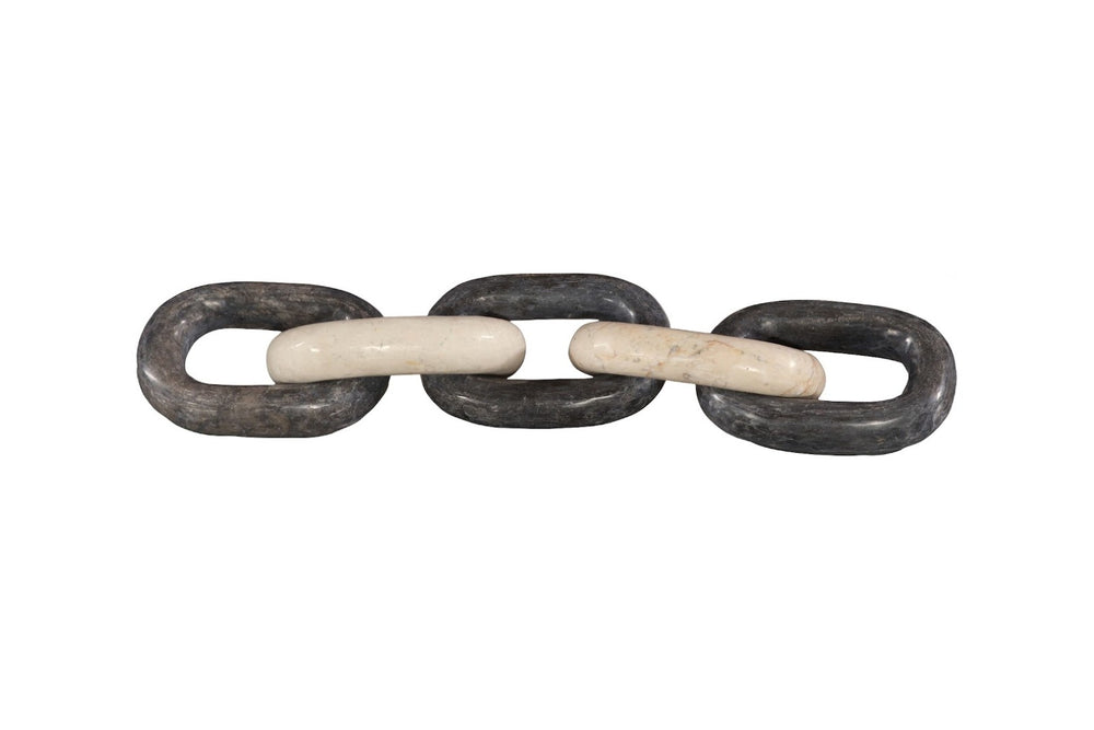 Phillips Collection Marble Quad Link Chain - Hand-Carved Mixed Stone Decor for Elegant Tabletops & Sculptural Displays ID120009