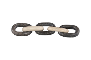 Phillips Collection Marble Quad Link Chain - Hand-Carved Mixed Stone Decor for Elegant Tabletops & Sculptural Displays ID120009