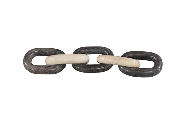 Phillips Collection Marble Quad Link Chain - Hand-Carved Mixed Stone Decor for Elegant Tabletops & Sculptural Displays ID120009