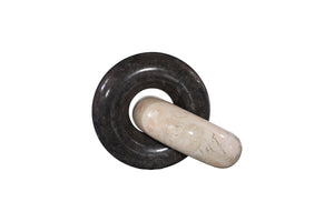 Phillips Collection Marble Double Link Chain Sculpture – Hand-Carved Solid Stone Accent for Modern & Classic Spaces ID120010