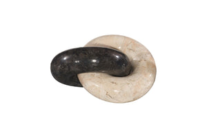 Phillips Collection Marble Double Link Chain Sculpture – Hand-Carved Solid Stone Accent for Modern & Classic Spaces ID120010