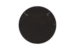Phillips Collection Petrified Wall Mirror with Sleek Black Metal Rim – Natural Wood Slice Design for Modern Decor Black Frame, Large ID120011
