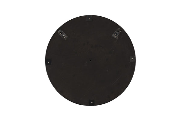 Phillips Collection Petrified Wall Mirror with Sleek Black Metal Rim – Natural Wood Slice Design for Modern Decor Black Frame, Large ID120011