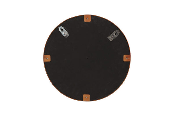 Phillips Collection Petrified Wall Mirror with Sleek Black Metal Rim – Natural Wood Slice Design for Modern Decor Copper Frame, Medium ID120012