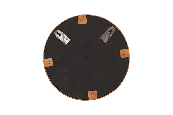 Phillips Collection Petrified Wall Mirror with Sleek Black Metal Rim – Natural Wood Slice Design for Modern Decor Copper Frame, Small ID120013