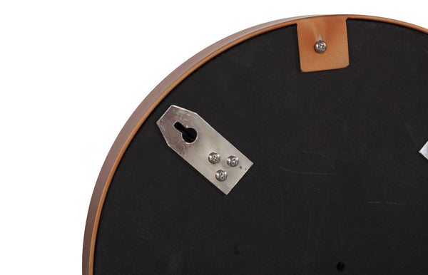 Phillips Collection Petrified Wall Mirror with Sleek Black Metal Rim – Natural Wood Slice Design for Modern Decor Copper Frame, Small ID120013