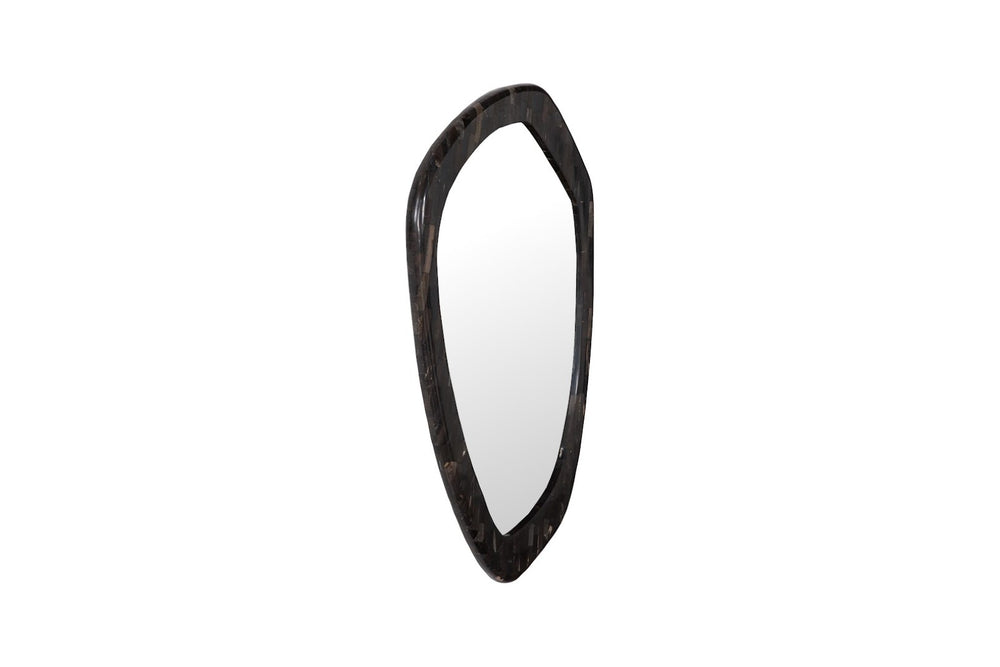 Phillips Collection Morphic Petrified Mirror – Sculptural Artistry and Craftsmanship for Stunning Contemporary Interiors Point, Black Frame ID120014