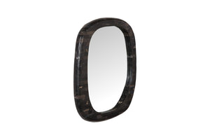 Phillips Collection Morphic Petrified Mirror – Sculptural Artistry and Craftsmanship for Stunning Contemporary Interiors Rounded, Black Frame ID120015