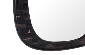 Phillips Collection Morphic Petrified Mirror – Sculptural Artistry and Craftsmanship for Stunning Contemporary Interiors Rounded, Black Frame ID120015