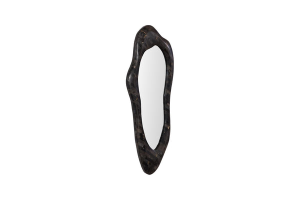 Phillips Collection Morphic Petrified Mirror – Sculptural Artistry and Craftsmanship for Stunning Contemporary Interiors Wave, Black Frame ID120016