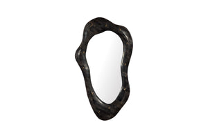 Phillips Collection Morphic Petrified Mirror – Sculptural Artistry and Craftsmanship for Stunning Contemporary Interiors Wave, Black Frame ID120016