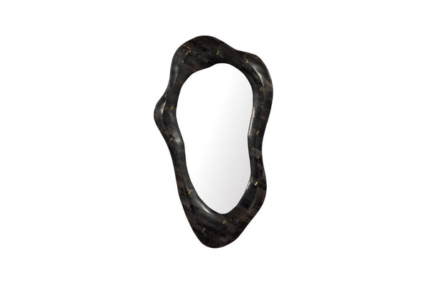 Phillips Collection Morphic Petrified Mirror – Sculptural Artistry and Craftsmanship for Stunning Contemporary Interiors Wave, Black Frame ID120016