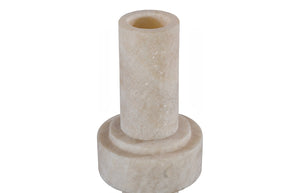Phillips Collection Stone Vase - Sculptural Decorative Piece in Neutral Beige, Perfect for Modern or Rustic Interiors Cream, Large ID120019