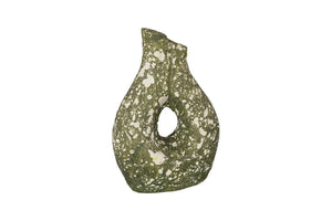 Phillips Collection Olive Oil Vase - Small Sculptural Decor in Deep Olive Green with Textured Speckled Finish ID120024