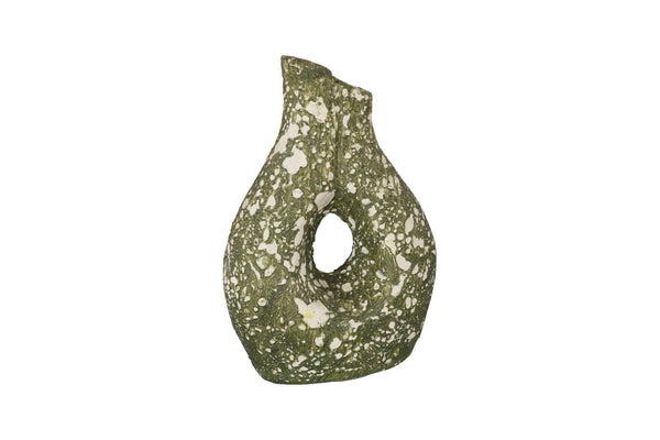 Phillips Collection Olive Oil Vase - Small Sculptural Decor in Deep Olive Green with Textured Speckled Finish ID120024