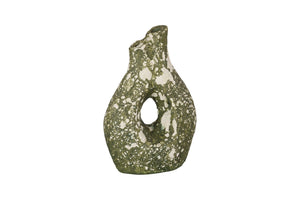 Phillips Collection Olive Oil Vase - Small Sculptural Decor in Deep Olive Green with Textured Speckled Finish ID120024
