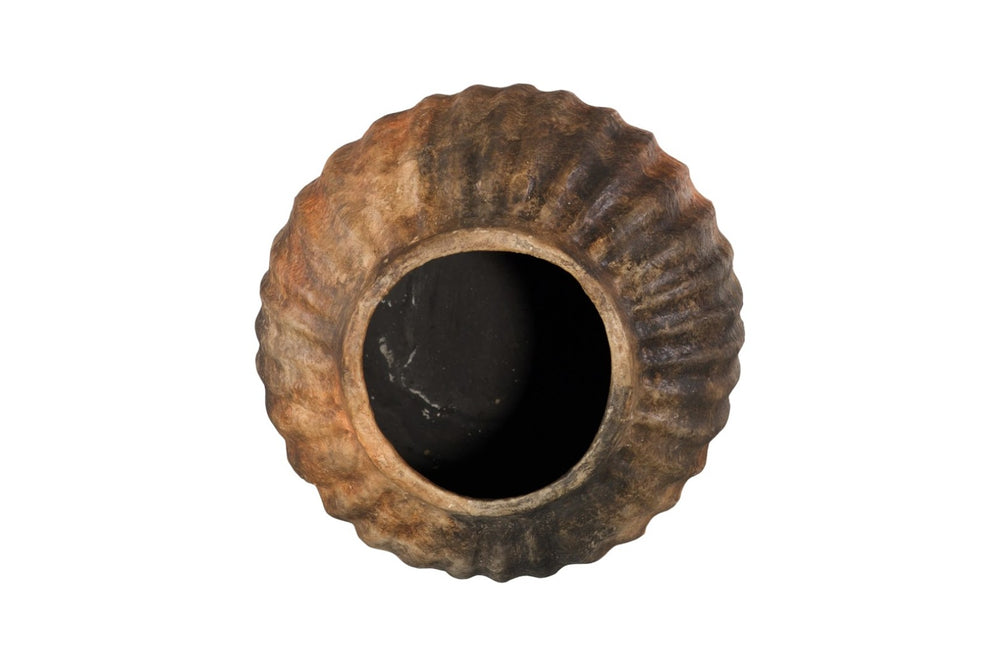 Phillips Collection Raw Umber Vase - Sculptural Ceramic Accent with Earthy Tones, Perfect for Dried Botanicals Display Globe ID120026
