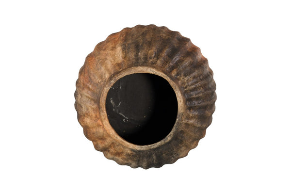 Phillips Collection Raw Umber Vase - Sculptural Ceramic Accent with Earthy Tones, Perfect for Dried Botanicals Display Globe ID120026