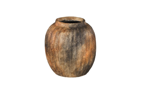 Phillips Collection Raw Umber Vase - Sculptural Ceramic Accent with Earthy Tones, Perfect for Dried Botanicals Display Globe ID120026