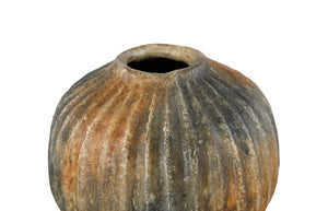 Phillips Collection Raw Umber Vase - Sculptural Ceramic Accent with Earthy Tones, Perfect for Dried Botanicals Display Ribbed ID120027