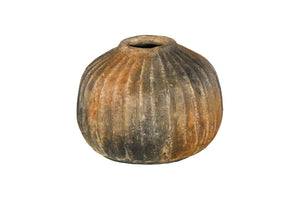 Phillips Collection Raw Umber Vase - Sculptural Ceramic Accent with Earthy Tones, Perfect for Dried Botanicals Display Ribbed ID120027