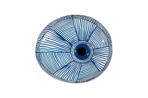 Phillips Collection Indigo Mosaic Vase: Hand-Painted Ceramic Décor with Glossy Finish for Modern and Transitional Spaces Wide ID120034