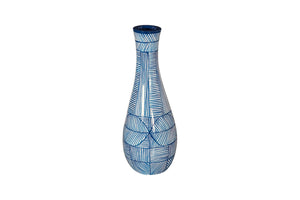 Phillips Collection Indigo Mosaic Vase - Hand-Painted Ceramic Art with Modern Geometric Design for Stylish Décor ID120035