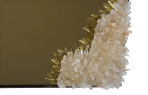 Phillips Collection Aura Natural Quartz Crystal Wall Art on Solid Brass Square Sculptural Accent Piece Lower Right ID121113