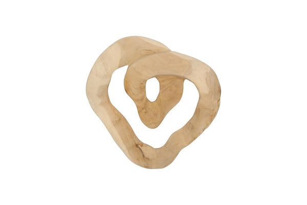 Phillips Collection Swirl Hand-Carved Teak Wood Wall Tile Bleached Sculptural Organic Decor Accent ID121300